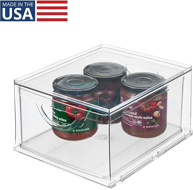 iDesign Stackable Storage Drawer for Fridge, Pantry, or Under Sinks, Clear, Made in USA