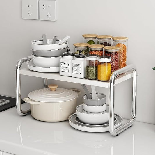 Kitchen cabinets and countertop shelves, storage racks, sinks, pots and utensils, stackable shelves Spice Racks (17.4'W(40CM))
