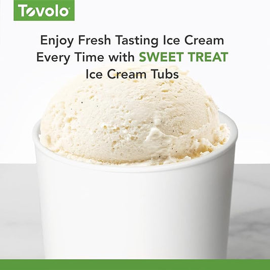 Tovolo Stackable Sweet Treat Ice Cream Tub With Tight-Fitting Silicone Lid, Freezer Storage Container for Sorbet & Gelato, BPA-Free & Dishwasher-Safe, Oyster Gray