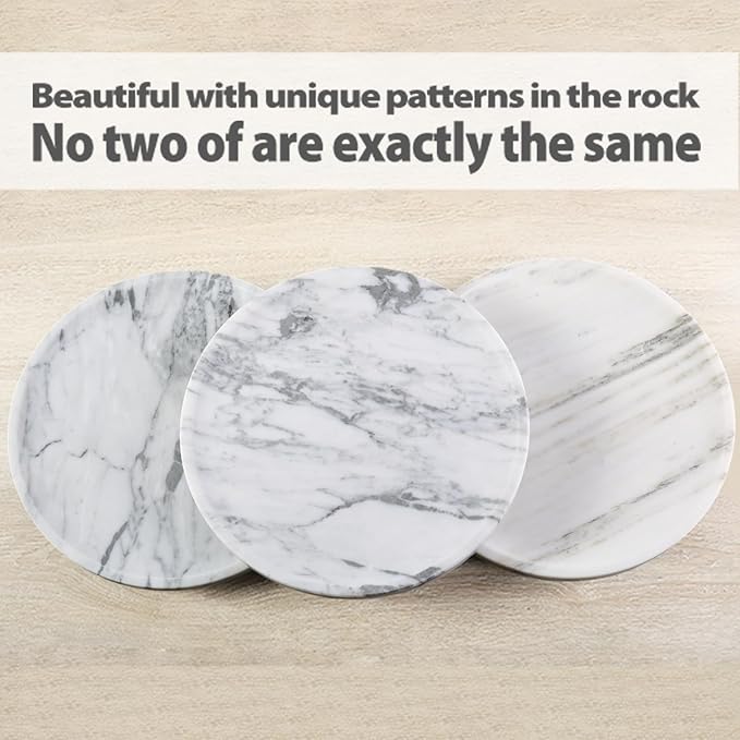 Marble Lazy Susan, 12 in Lazy Susan Turntable Organizer for Cabinet Pantry Kitchen Countertop Fridge Bathroom Makeup Vanity Countertop, Detachable Lazy Susan for Table Top, Arabescato