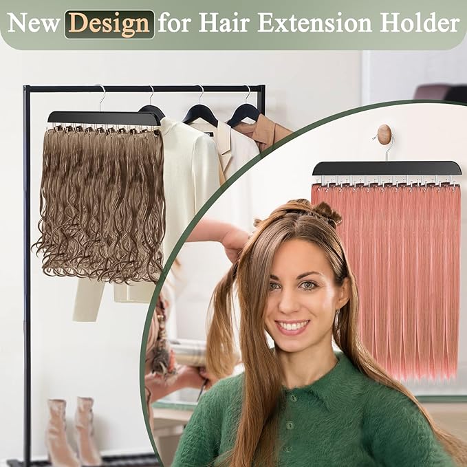 2 Pack Bra Hangers for Closet Organizer, Round Rectangle Bra Organizer with 40 Stainless Steel Hooks, Wooden Tank Top Hanger, Closet Organizers and Storage for Bras Camis Belts Ties, Black