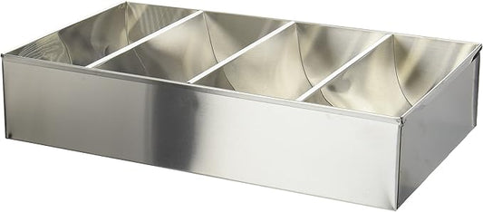 Winco 4-Compartment Stainless Steel Cutlery Bin Medium