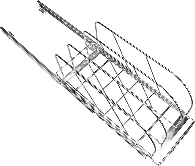 VEVOR Pan and Pot Rack, Expandable Pull Out Under Cabinet Organizer, Cookie Baking Pans tray Organization, Adjustable Wire Dividers, Steel Lid for Kitchen Cabinet & Pantry, 9.5"W