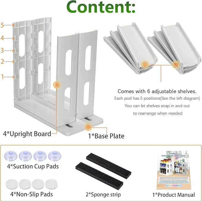 Spice Rack Organizer 3 tier Seasoning Holder, Pull and Rotated Storage Cabinet for Kitchen Bathroom Countertop 10.8”H x 5.8”W x 10.4”D (Advance Gray)