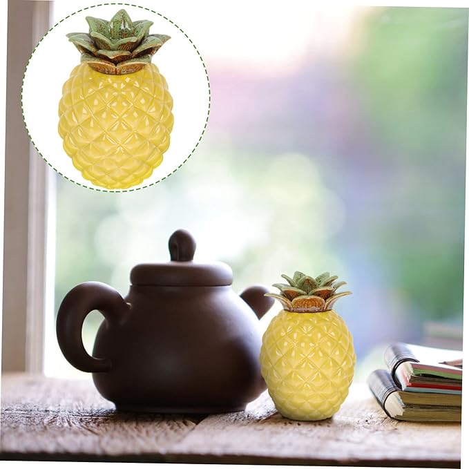 Pineapple Tea Cookie Storage Jar Tea Jars for Loose Tea Mini Ceramic Canisters Snacks Jar Handmade Containers & Storage Containers with Lids Ceramics Ceramic Pot Seal Travel