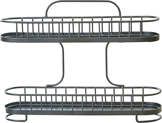 Spectrum Yumi 2-Tier Spice Rack (Black) | Dining Table & Kitchen Counter Organizer, Modern Spice Rack Stand | Yumi Collection
