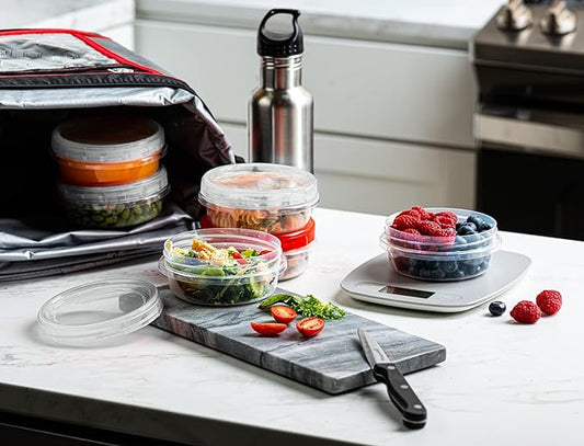 (8 Ounce 10 Pack) Clear Twist cap Containers with Clear Top Screw on Lids Twist Top Food Storage Freezer Containers