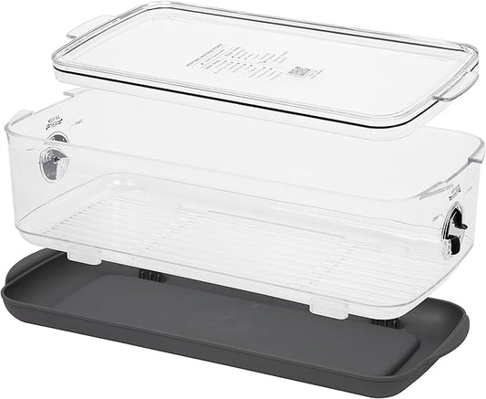ProKeeper+ by Progressive Stackable Produce ProKeeper Storage Container with Stay-Fresh Vent System (PKS-917 (5.7qt Long Produce))