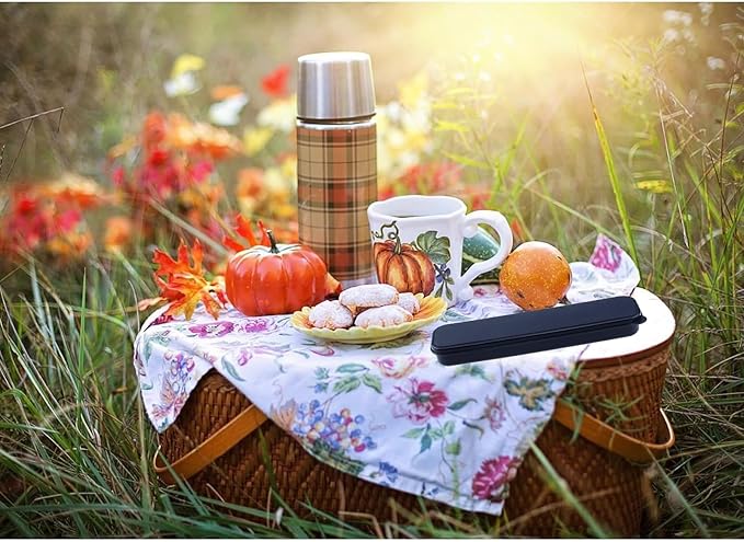 MY MIRONEY 4PCS Portable Travel Tableware Box Black Flatware Storage Box Case Travel Utensils Cutlery Case for Fork Spoon Chopsticks