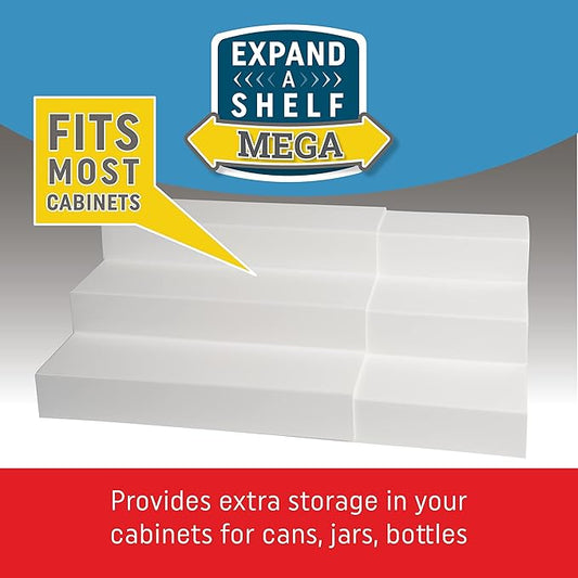 Dial Industries 3 Tier Adjustable Canned Goods Shelves for Kitchen Cabinet and Pantry Organization, Expand A Shelf, Mega