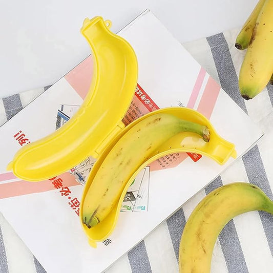 Yellow Banana Storage BPA-Free Outdoor Travel Case,Keep Fresh Banana Keeper and Protector, Cute Banana Carrier Storage Box for Picnic Camping,Food Containers