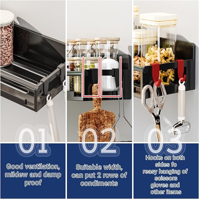 ADBIU 7 Pack Magnetic Spice Rack Organizer Storage for Refrigerator and Oven, Fridge Organizers and Shelf