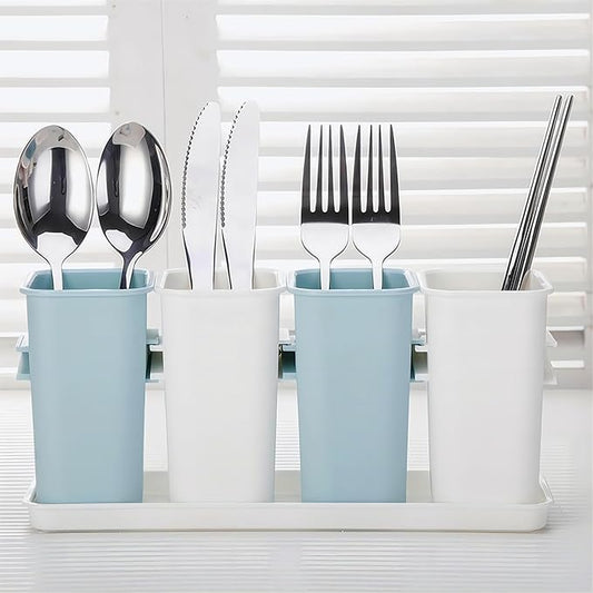 Kitchen Utensil Holder Organizer Silverware Flatware Cutlery Caddy Plastic Utensils Kitchen Countertop Organizer and Storage Spoon Fork Cooking Utensil Holder for Party Kitchen Accessories