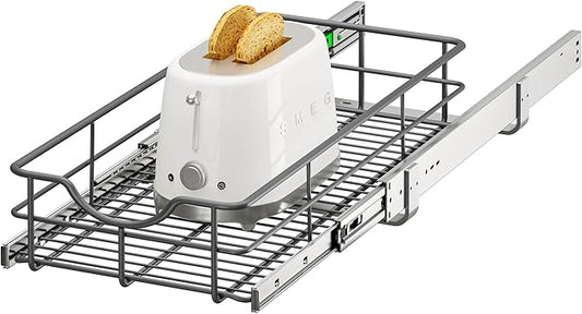 ALINE FURNITURE Pull Out Cabinet Organizer - 11" W x 22" D Soft Close Pullout Shelves for Kitchen Cabinets - Slide Out Drawers, Heavy Duty Steel Wire