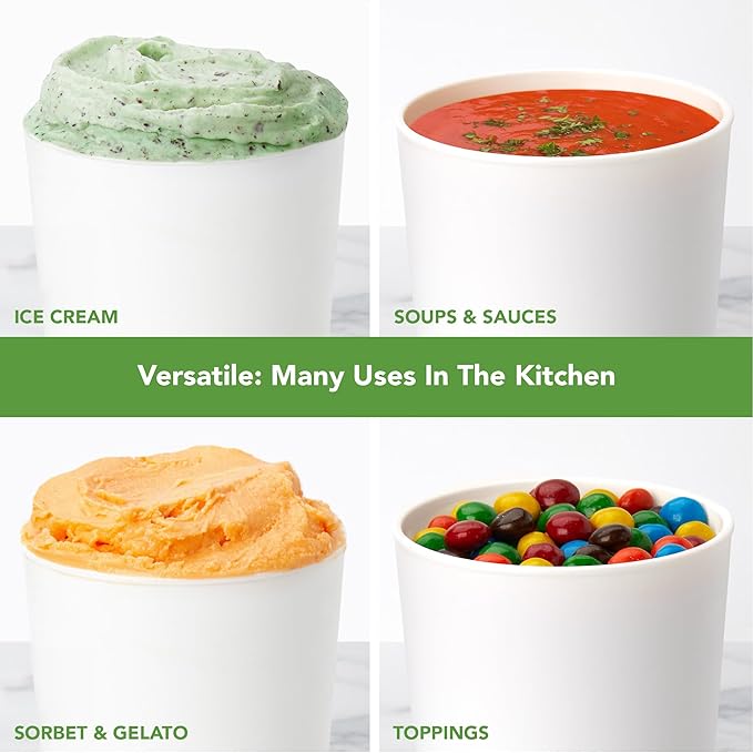 Tovolo Stackable Sweet Treat Ice Cream Tub With Tight-Fitting Silicone Lid, Freezer Storage Container for Sorbet & Gelato, BPA-Free & Dishwasher-Safe, Oyster Gray