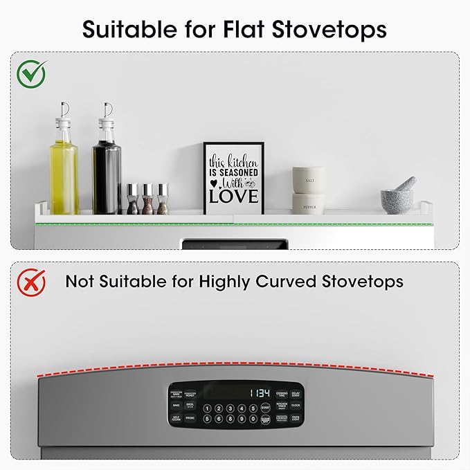 Bumusty 4X Strong Magnetic Rack for Stove Top, 30" Adjustable Oven Spice Rack, Seasoning Organizer Kitchen Shelves, Matte White