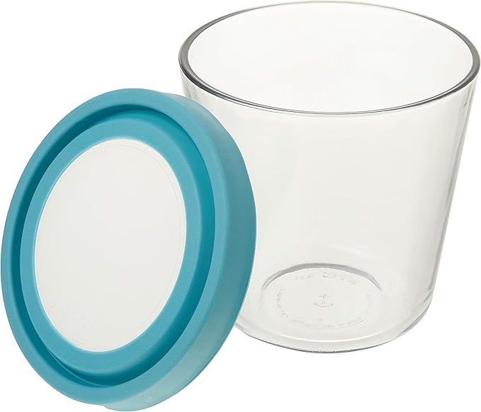 Anchor Hocking Preperation Glass Food Storage, 7 Cup Tall, Mineral Blue