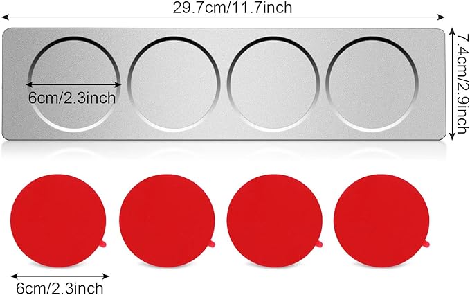 Chengu 3 Pieces Stainless Steel Wall Plate Base Wall Mounted Base for Home Magnetic Spice Jars Supplies Kitchen