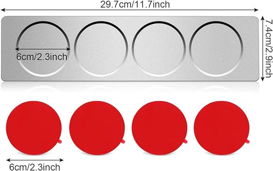 Chengu 3 Pieces Stainless Steel Wall Plate Base Wall Mounted Base for Home Magnetic Spice Jars Supplies Kitchen