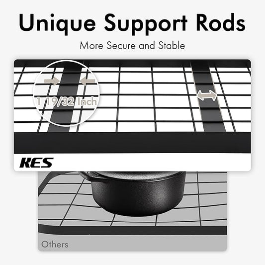KES Ceiling Pot Rack 30 Inches, Hanging Pots and Pans Organizer Rack for Ceiling with 15 Hooks, Matt Black Kitchen Pot Hanger Rack, KUR219S75-BK