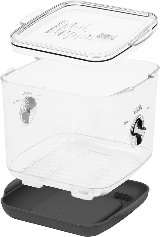 ProKeeper+ by Progressive Stackable Produce ProKeeper Storage Container with Stay-Fresh Vent System (PKS-918 (3.7 qt Square Produce))