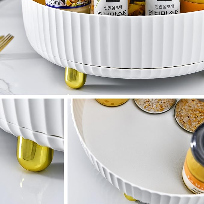 Lazy Susan Rotating Organizer - Perfume, Makeup, Skincare Vanity Tray - Turntable for Cabinet, Pantry, Fridge, Countertop, Bathroom