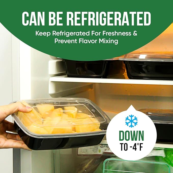Meal Prep Containers Reusable - 38oz 30 Pack Meal Prep Containers With Lids Microwavable, Freezer Safe Food Prep Containers, Disposable To Go Containers