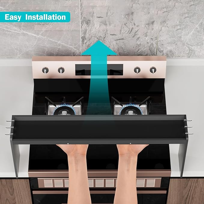 NKM 32.5inch bamboo spice rack,stove top shelf,over the stove shelf for back of stove,kitchen counter shelf for spice organization
