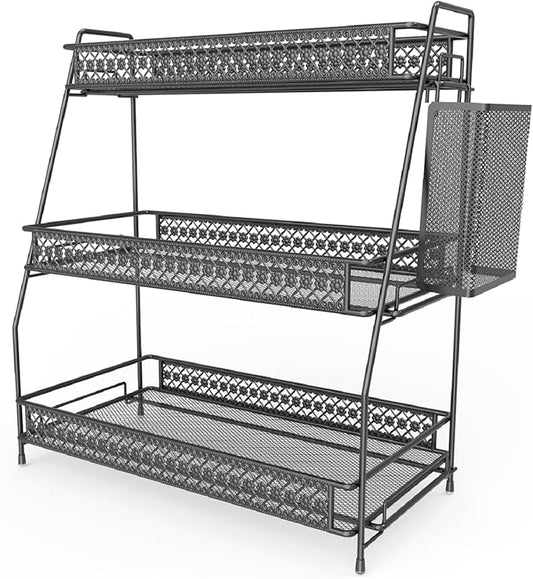 Spice Rack Organizer for Cabinet, Bathroom Organizer Countertop, Bathroom Counter Organizer Kitchen Countertop Organizer Bathroom Vanity Organizer