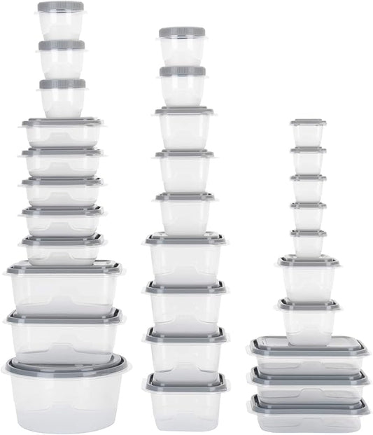 GoodCook EveryWare 60pc Container Set, BPA Free - 60-Piece Food Container Set, Microwave and Freezer Safe, Embossed Measurements, Secure Lids