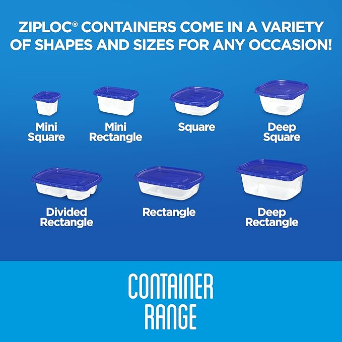 Ziploc Snap N Seal Food Storage Meal Prep Containers, Reusable for Kitchen Organization, Dishwasher Safe, 10 Piece Set, 56 Ounce, Compatible with Amazon Astro