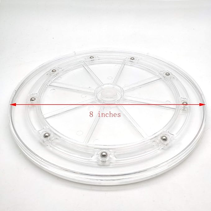 Large Lazy Susan Turntable,1-Pack,Susenya Heavy Duty Acrylic Lazy Susan Turntable Organizer Acrylic Organizers for Kitchen Corner Cabinets Spice Rack 8" Clear