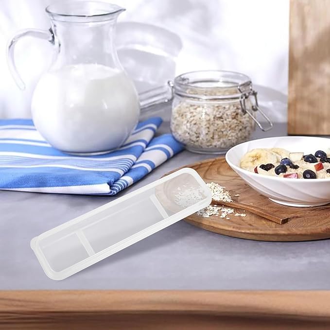 3Pcs Travel Tableware Storage Box Transparent Simple Utensil Holder with Lid Silverware Set Portable Chopstick Spoon Fork Utensil Case For Lunch Bag