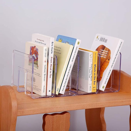 YAGELI Clear Acrylic Purse/Handbag Organizer - 4 Sections Divider for Closet Storage - Sturdy Organizer Rack for Purses, Handbags, and Clutches(4Pack-4Sections)