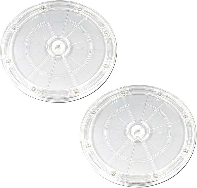 MY MIRONEY Heavy Duty Lazy Susan Turntable Organizer 7" Clear Acrylic Rotating Swivel Stand with Steel Ball Bearings for Spice Rack Cake Decorating TV Laptop Pack of 2