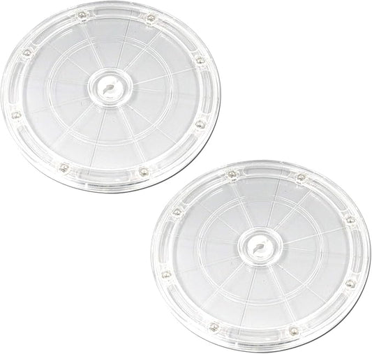 MY MIRONEY Heavy Duty Lazy Susan Turntable Organizer 7" Clear Acrylic Rotating Swivel Stand with Steel Ball Bearings for Spice Rack Cake Decorating TV Laptop Pack of 2