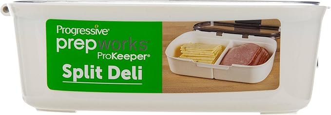 ProKeeper Split Deli Food Storage Container with Air-Tight Silicone Seal and Dry Erase Compatible Lid