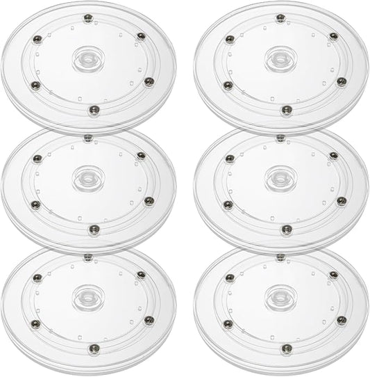 6Pack Small Lazy Susan 6 inch, Lazy Susan Turntable Organizer Acrylic Lazy Susan for Kitchen Spice Rack Table Cake Kitchen Pantry Decorating