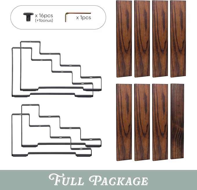 4 Tier Expandable Spice Rack Organizer (13.8” to 26”) Display Riser Stand, Kitchen Cabinet Countertop Pantry Coffee Bar Display Shelf for Spice, Liquor, Figure (2Pack-4Tier-Rustic Brown)