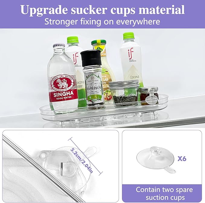 360° Rotating Lazy Susan Turntable Organizer - Multifunctional Rectangular Organizer 11.8" x 8.7" for Refrigerator, Cabinet, Pantry, and Kitchen Countertop (2 Pack)
