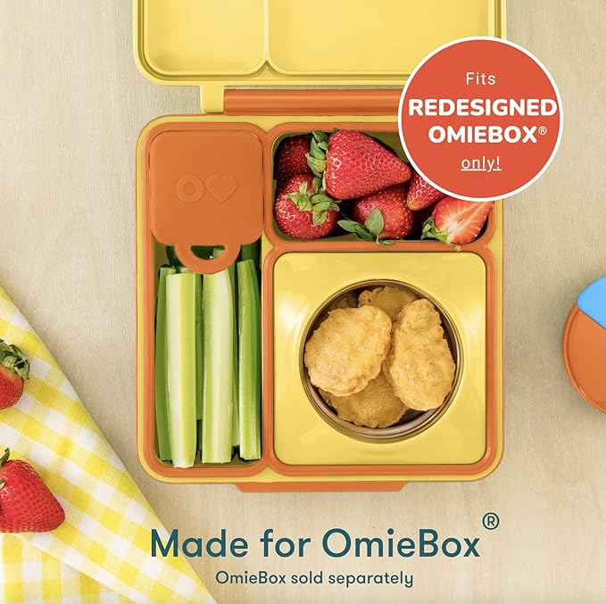 OmieBox (2 pack) Leakproof Dips Containers To Go, Salad Dressing Container, Condiment Container with Lids - Food Safe Silicone - 4 ounces (Purple/Orange)