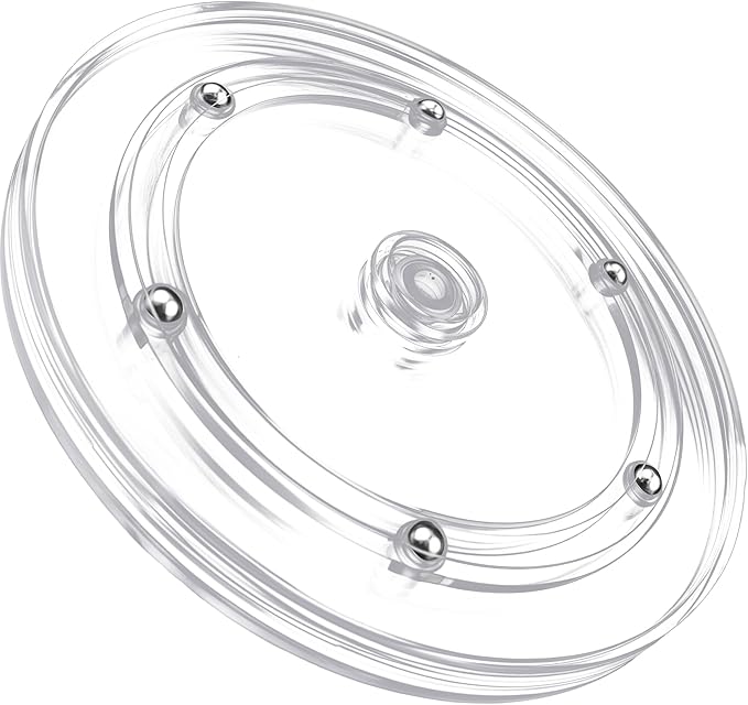 7 inch Transparent Lazy Susan Turntable Acrylic Organizer Ball Bearing Swivel Display Base Kitchen Pantry Spice Rack Countertop Cabinet Stand