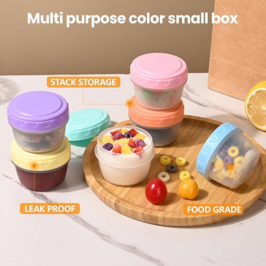 12 Pack Salad Dressing Containers To Go 2.7 oz Small Condiment with Lids Reusable Bpa-Free Leakproof Dipping Sauce Cups for Snack,Kitchen Storage,Camping,Travel