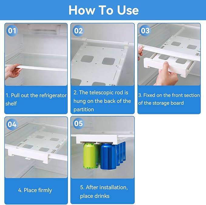 Can Holder Fridge, Large Capacity Soda Can Hanger Fridge Hanging Can Dispenser Drink Holder Beverage Dispenser Rack Soda Can Organizer for Fridge Freezer
