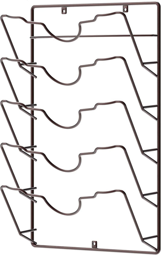Simple Houseware Wall Door Mounted Pot Lid Rack, 9.5" Wx4.5 Dx17.2 H, Bronze Finish