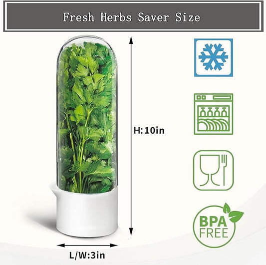 Herb Saver for Refrigerator, Fresh Herbs Lettuce Keeper for Refrigerator, Cilantro Container for Fridge Parsley Mint Leaves Fresh Herb Keeper, Refrigerato Storage for Fresh for 2-3 Weeks (3PCS)