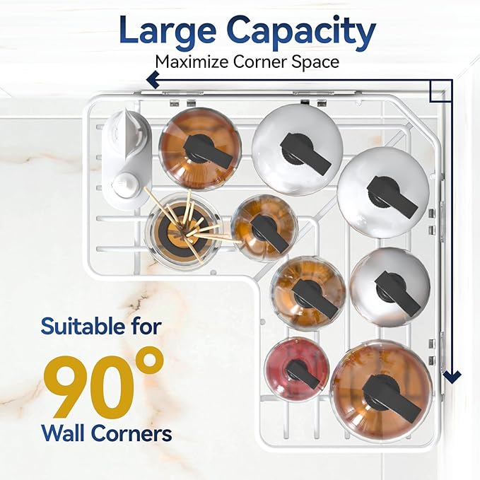 YASONIC Corner Shower Caddy Organizer, 3-Pack Adhesive Rustproof Stainless Steel Shower Shelves with Soap Holder, No Drilling Shower Storage Rack for Family Renters Bathroom, White