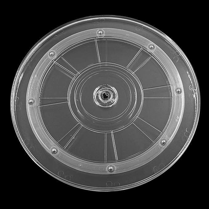 1 Pack 9 inch Lazy Susan Turntable - Acrylic Ball Bearing Rotating Tray for Cake, Spice Rack - Perfect for Kitchen Pantry with 360˚Rotation