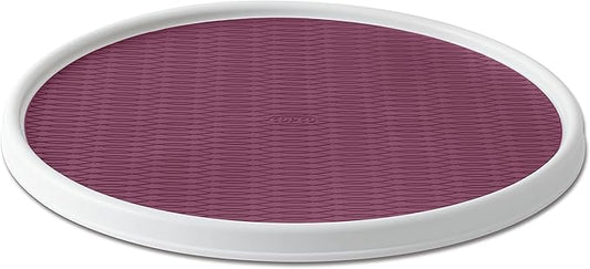 Copco Non-Skid Pantry Cabinet Lazy Susan Turntable, 18-Inch, White/Purple