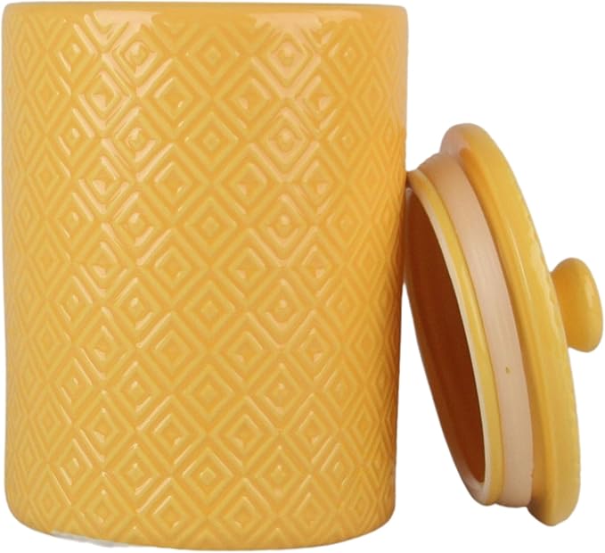 10 Strawberry Street Kitchen Canister, 3 Piece Set, Diamond Yellow